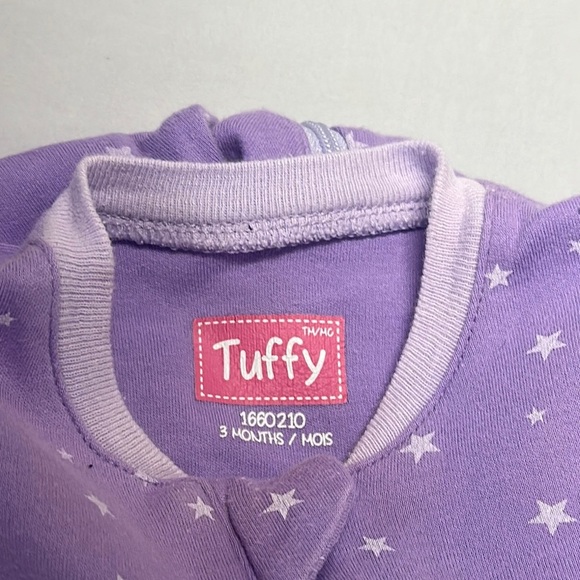 Tuffy Purple Baby Onesie with Unicorn and Stars design - Picture 2 of 3